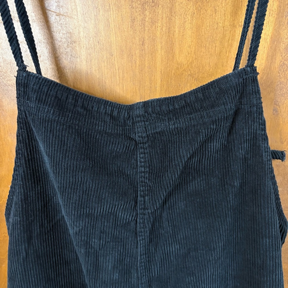Urban Outfitters BDG Black Corduroy Overalls Wide Leg Jumpsuit Chore Pockets Y2K - Picture 10 of 15